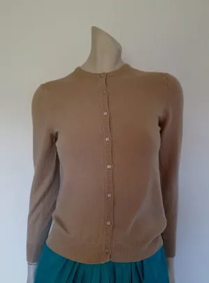 1980s Beige Wool Cardigan by Fletcher Jones - S