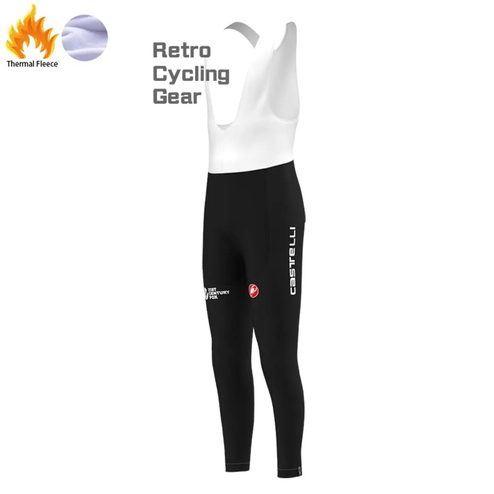 2017 black sky Fleece Retro Cycling Bib Pants