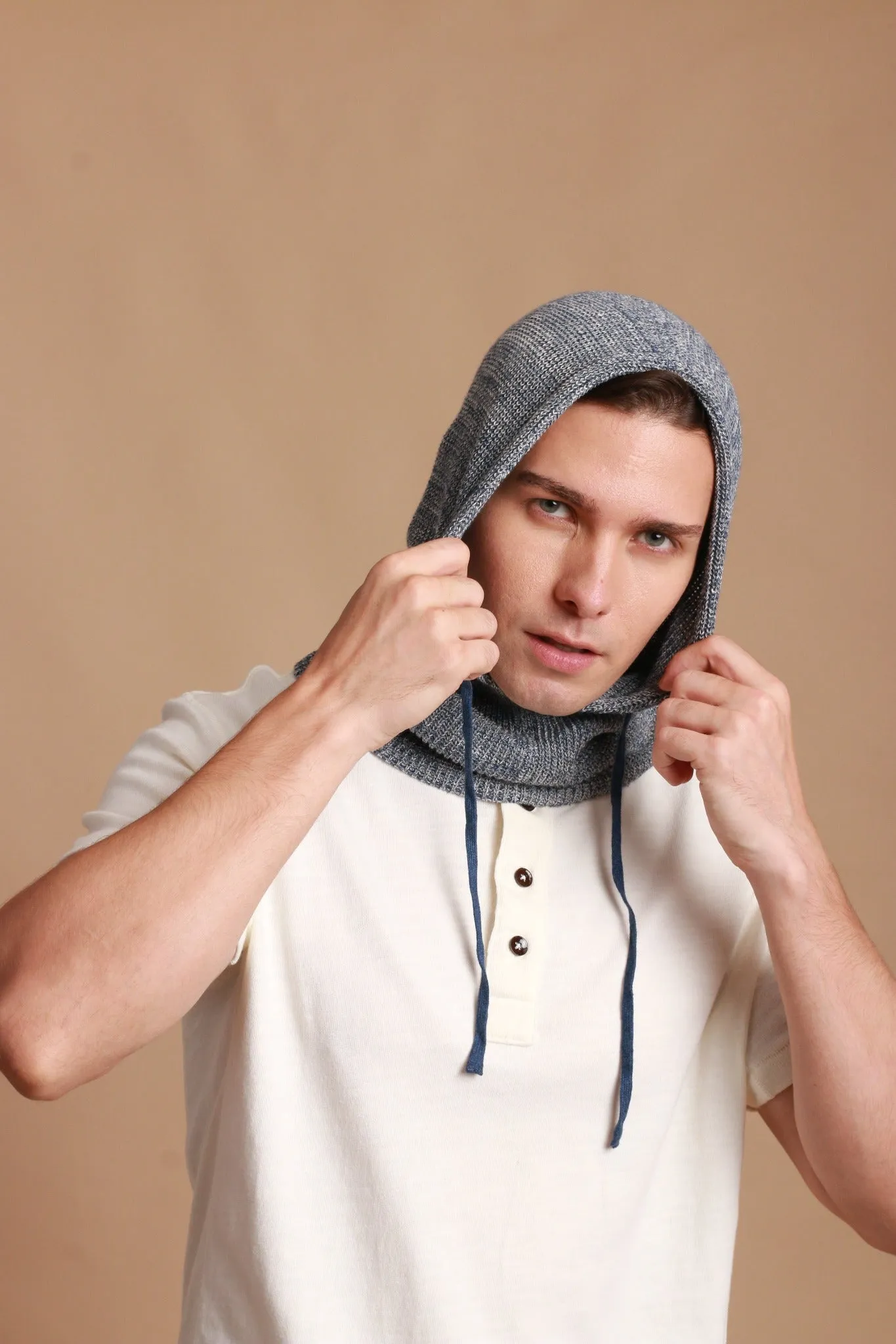 Allergy-Free Knitted Snood with Drawstring