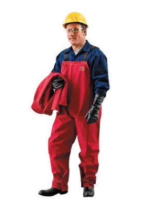 Ansell 2X Red Sawyer-Tower CPC Polyester Trilaminate Gore Fabric Chemical Protection Bib Overalls