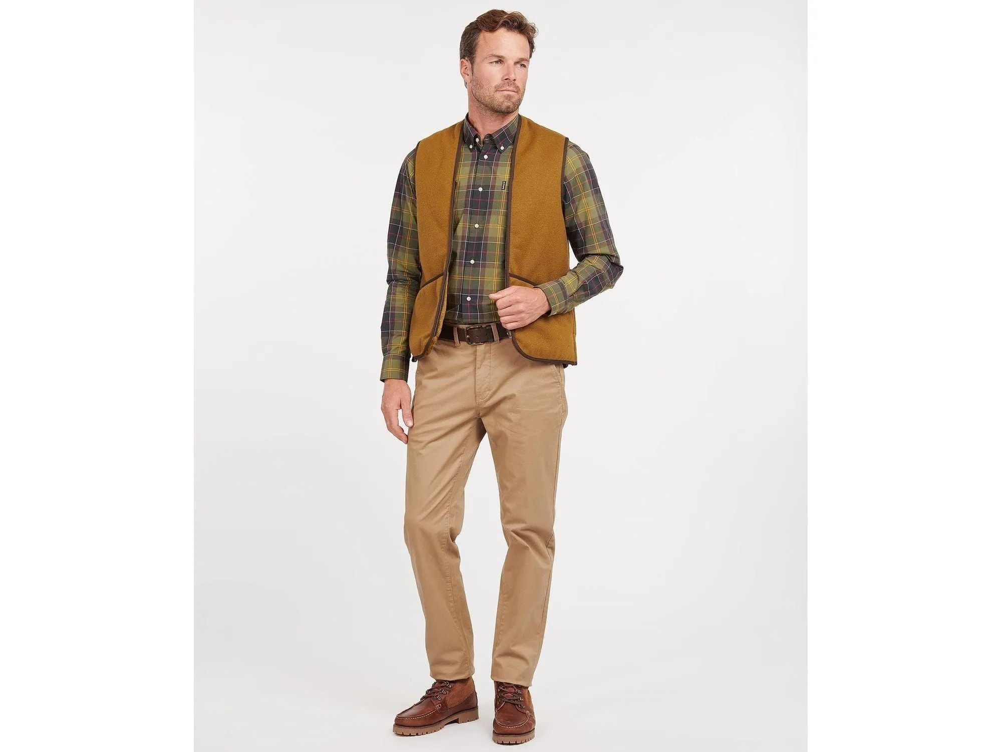 Barbour Warm Pile Waistcoat/Zip-In Liner in Brown