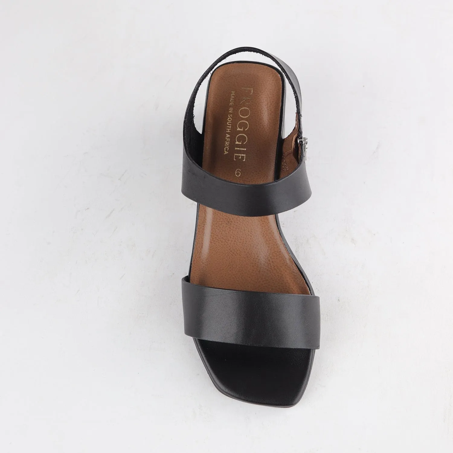 Block Heel Sandal in Black - 12679