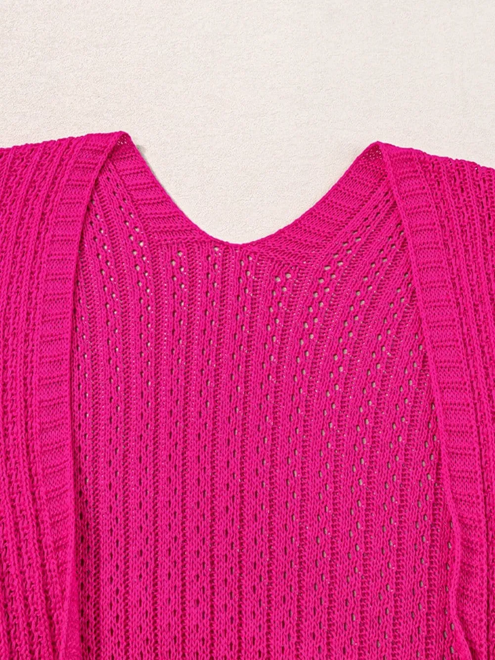 Bohemian Rose Knit Hollow-out Lightweight Cardigan