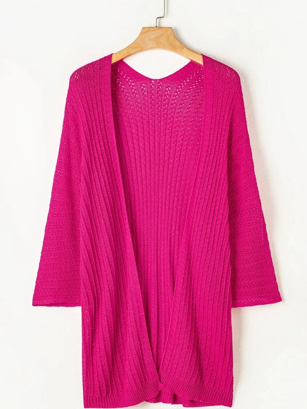 Bohemian Rose Knit Hollow-out Lightweight Cardigan