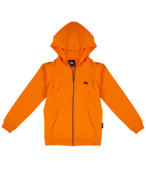 Boys Basic Zip Hoodie in Tangerine