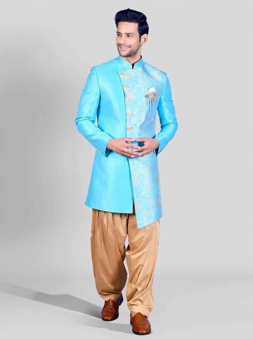 Bright Blue Indowestern | Azania