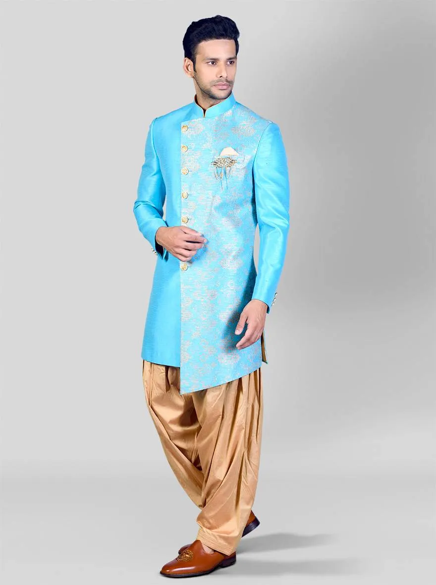 Bright Blue Indowestern | Azania