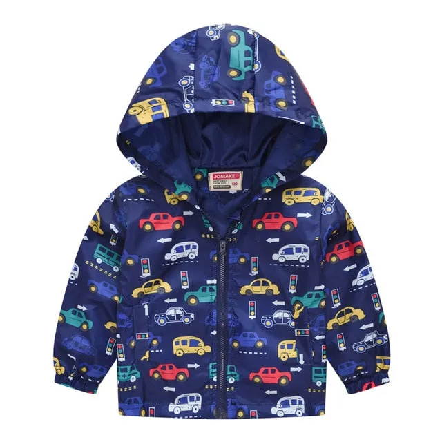 Cartoon Printed Hooded Jackets For Boys&Girls