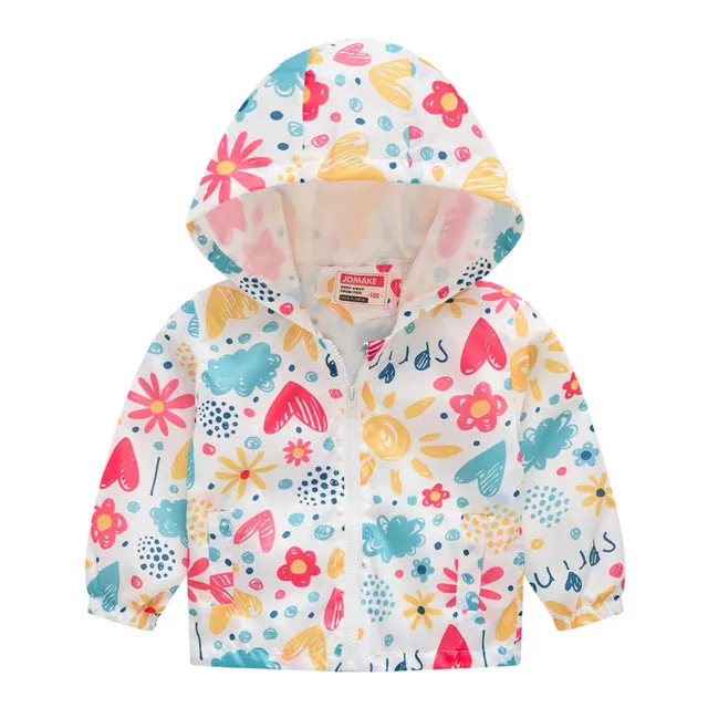 Cartoon Printed Hooded Jackets For Boys&Girls