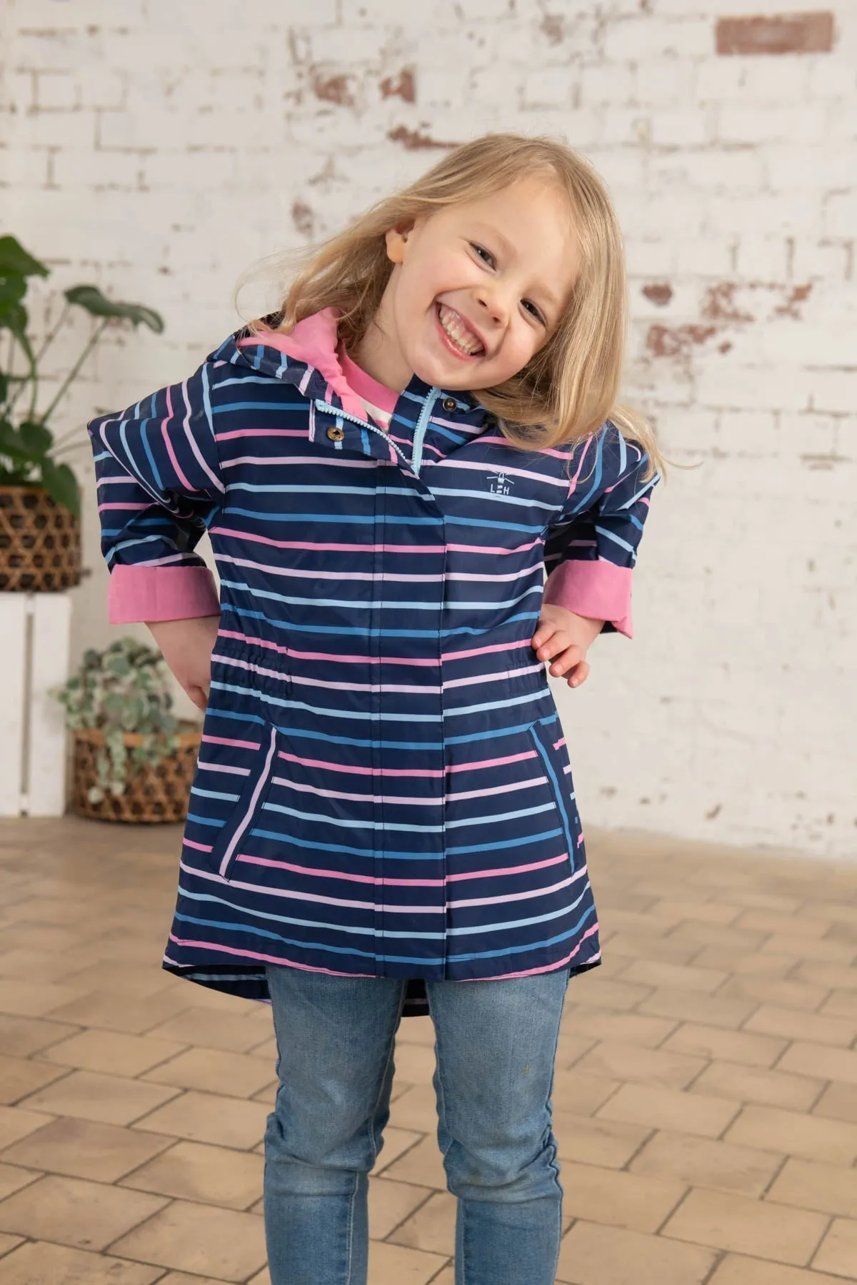 Charlotte Parka - Blue Pink Stripe