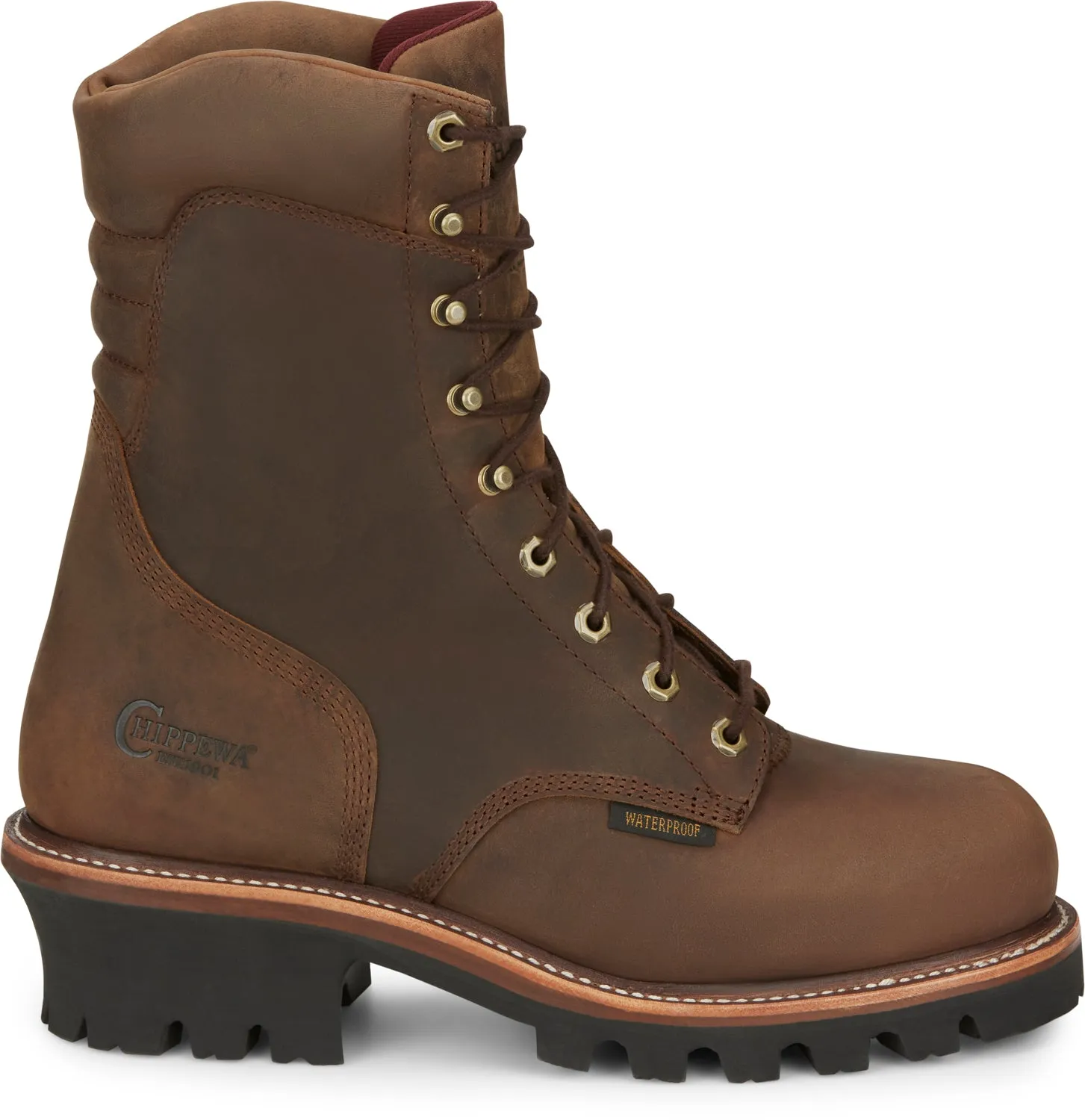 Chippewa Mens Super DNA 9in WP Steel Toe 400G Bay Apache Leather Work Boots