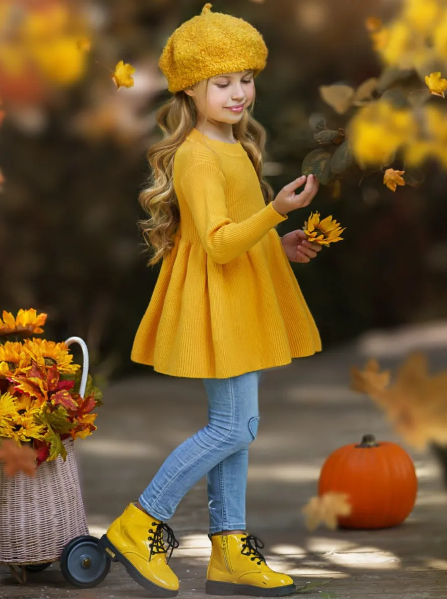 Cozy Weather Marigold Knit Tunic Sweater