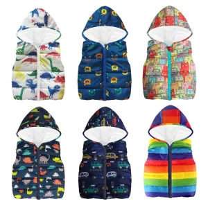 Cute Cartoon Printed Outerwear Vest &Coats For Kids