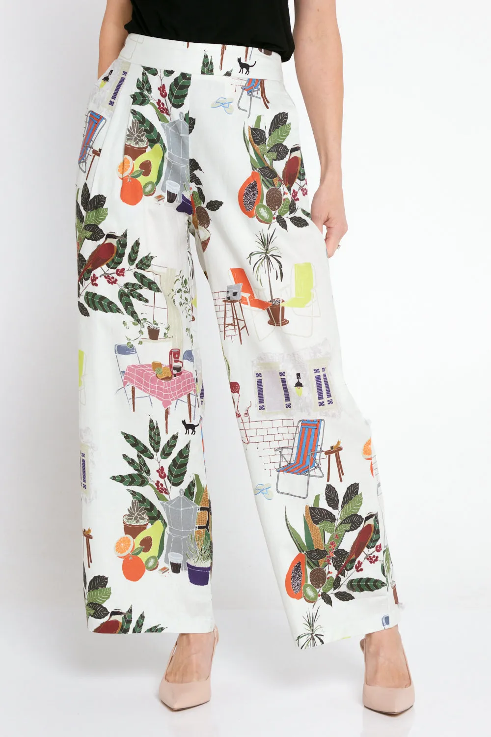 Daria Wide Leg Pants - Sage Tea Time