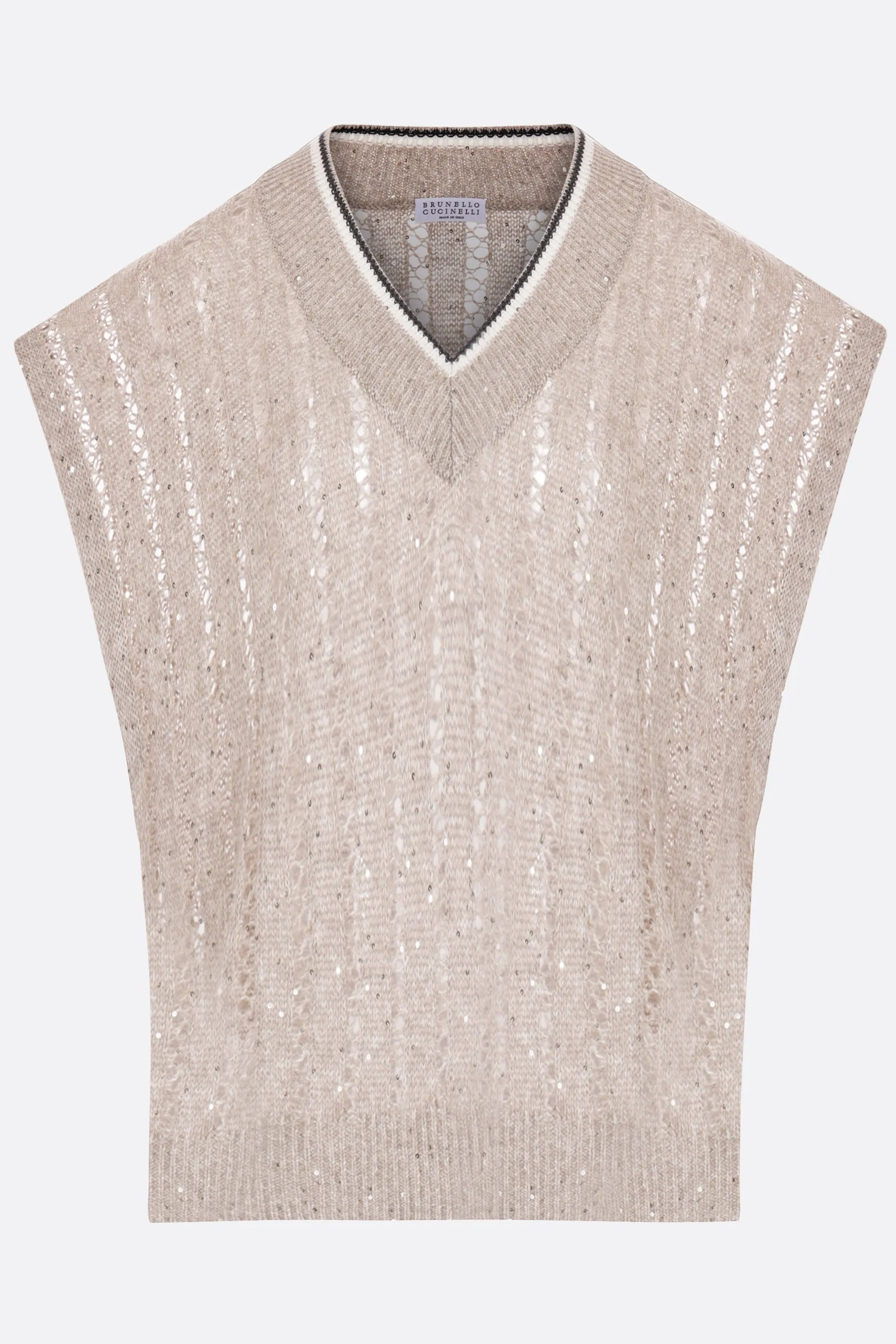 Dazzling Sequined V-Neck Sweater