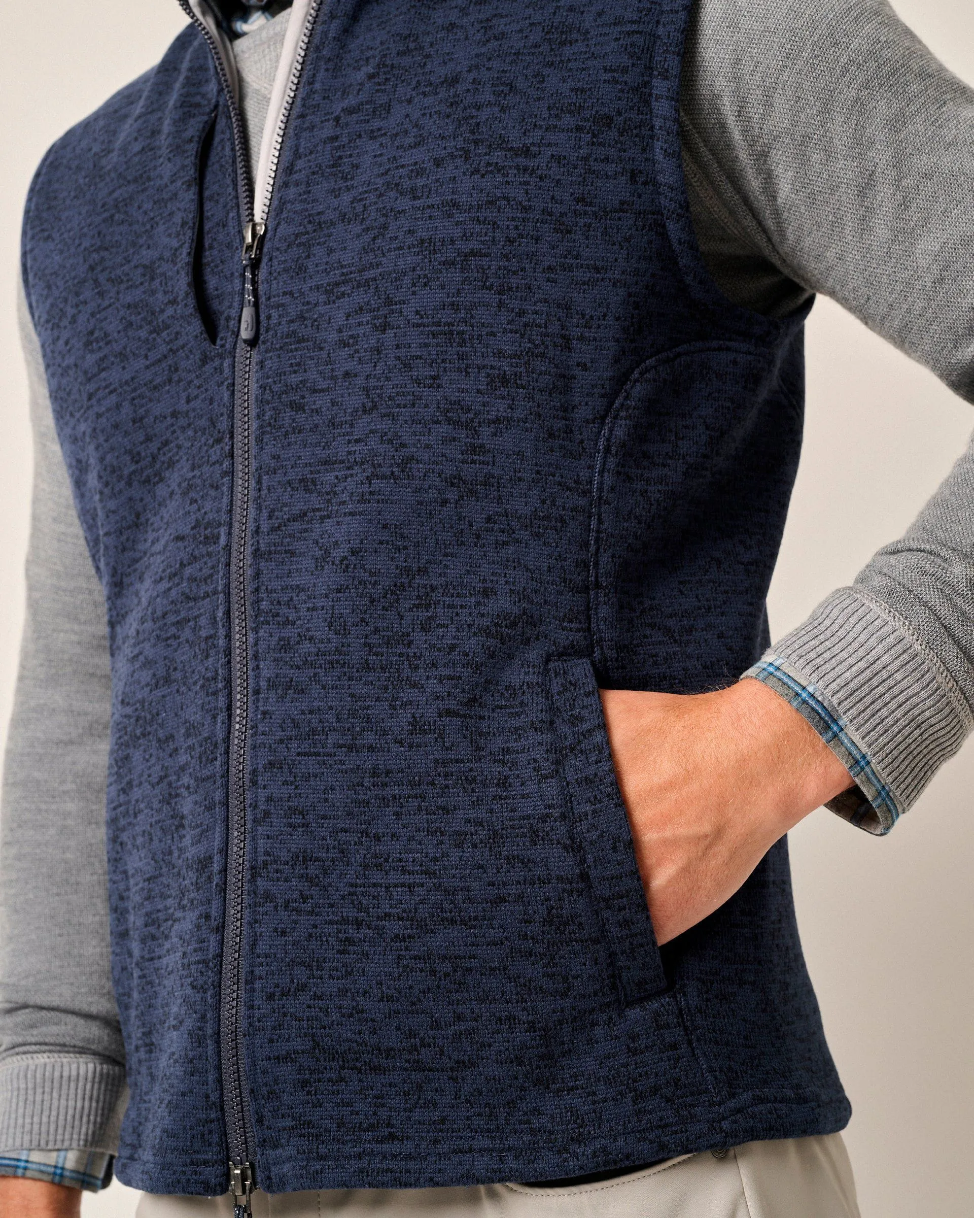 Denalis Double-Zip Fleece Vest in Navy by Johnnie-O