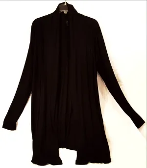 Draped Black Cardigan