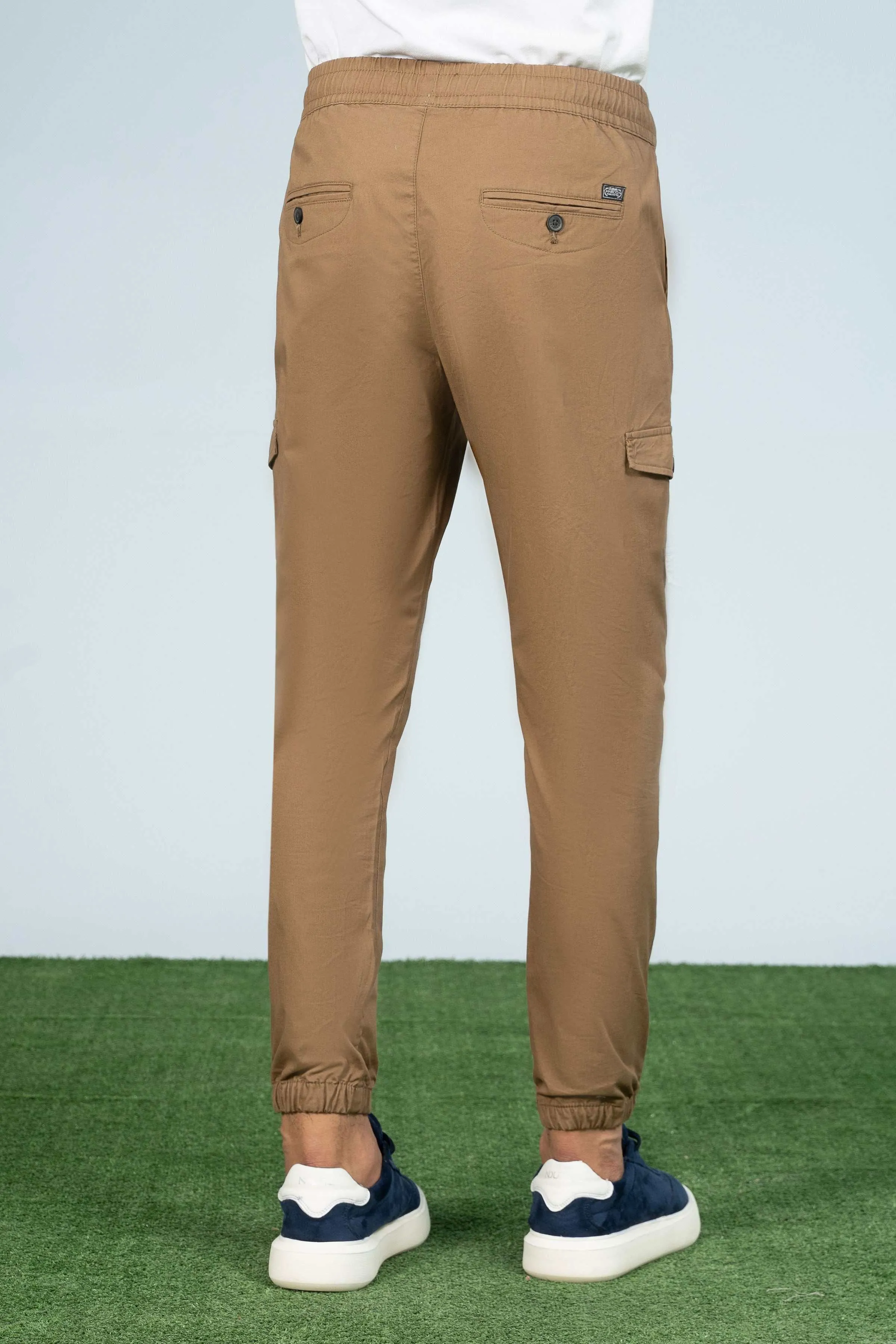 ENZYME WASHED JOGGER TROUSER DARK KHAKI