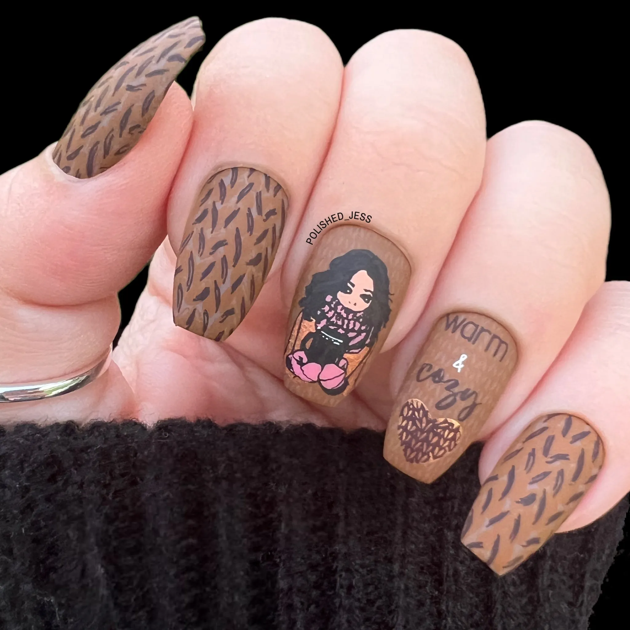 Fall Sweater - Two (CjS-320) Steel Nail Art Layered Stamping Plate