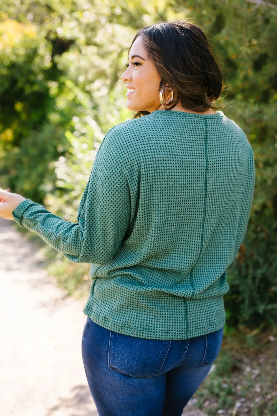 Fern Waffle Knit Henley