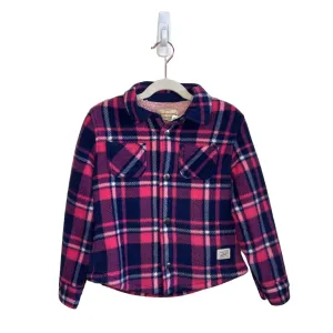 Flannel Fleece Lined Snap Button Jacket