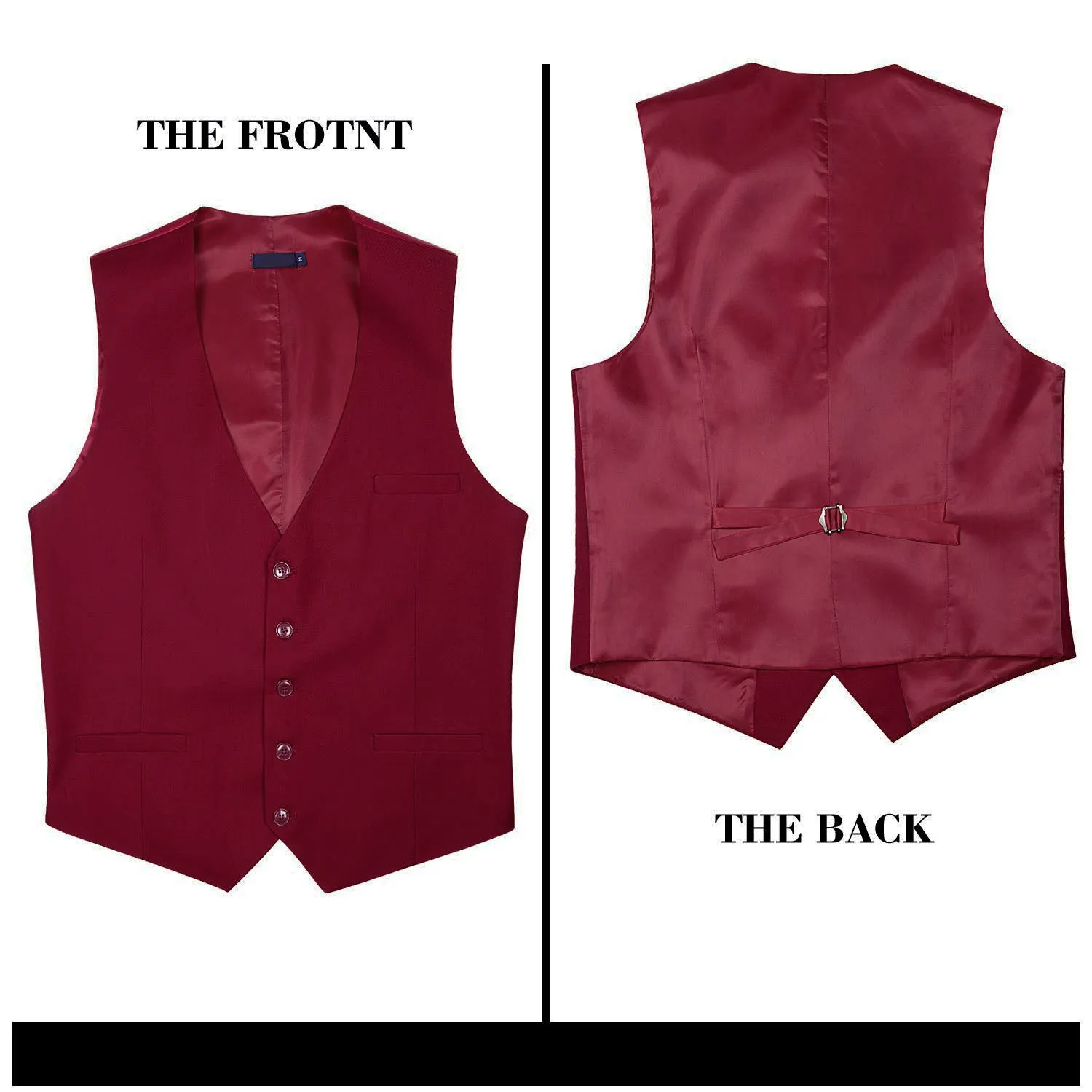 Formal Suit Vest - BURGUNDY