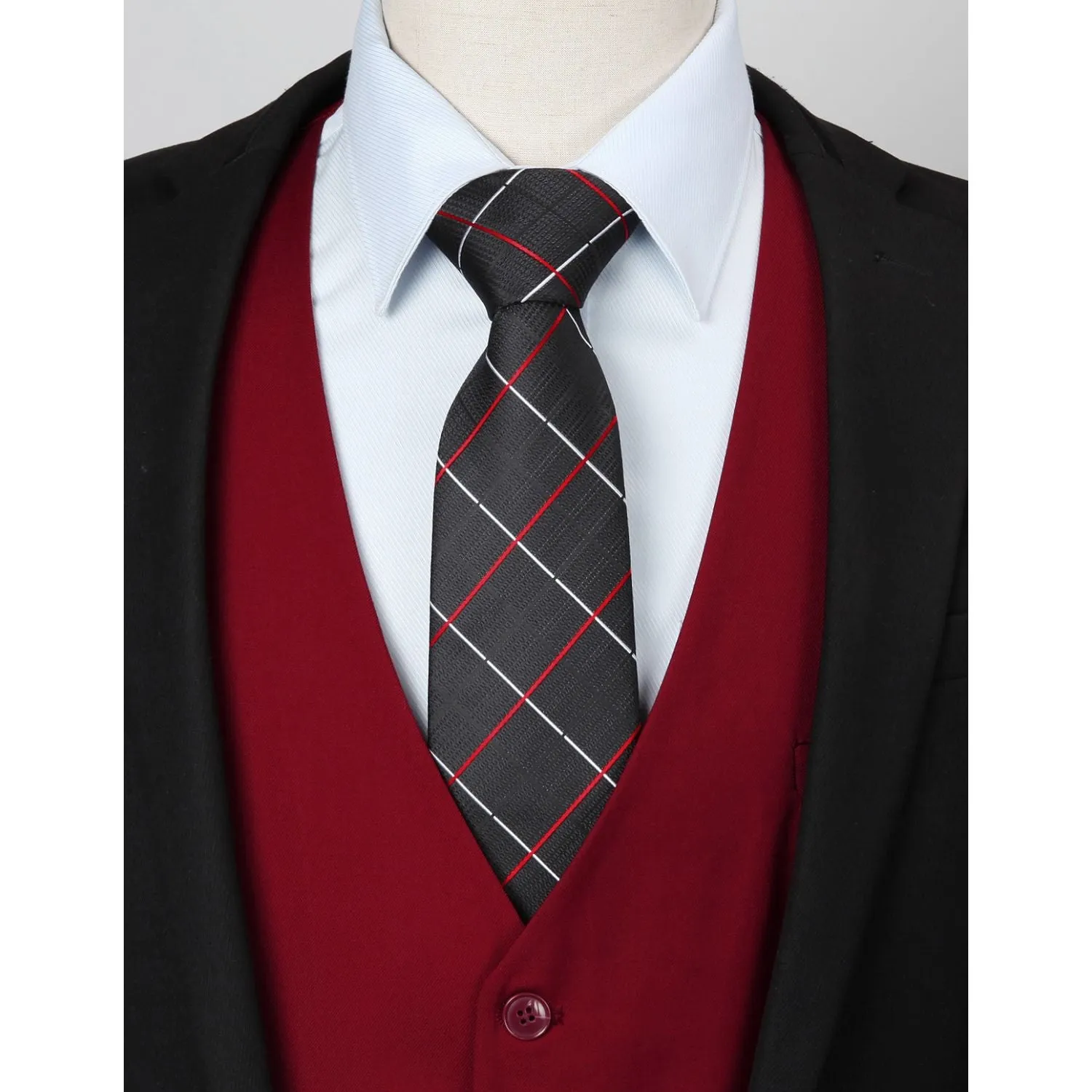 Formal Suit Vest - BURGUNDY