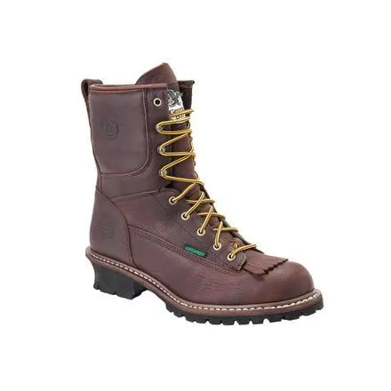 Georgia Men's 8" Steel Toe Waterproof Logger Work Boots - Brown G7313