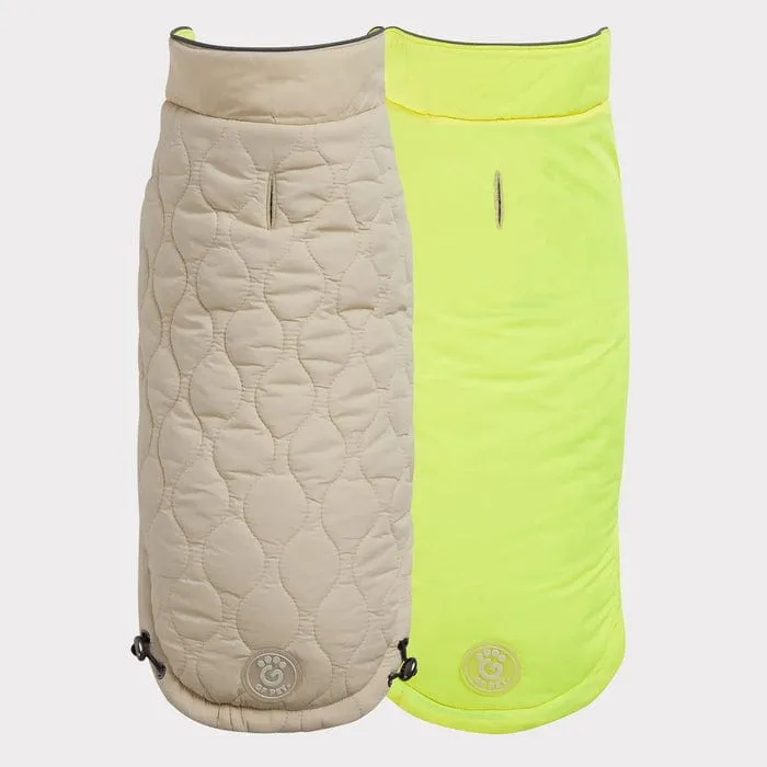 GF Pet Reversible Chalet Jacket - Sand/Neon Yellow for Dogs