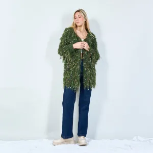 Glamorous sequin shaggy longsleeve cardigan wholesale