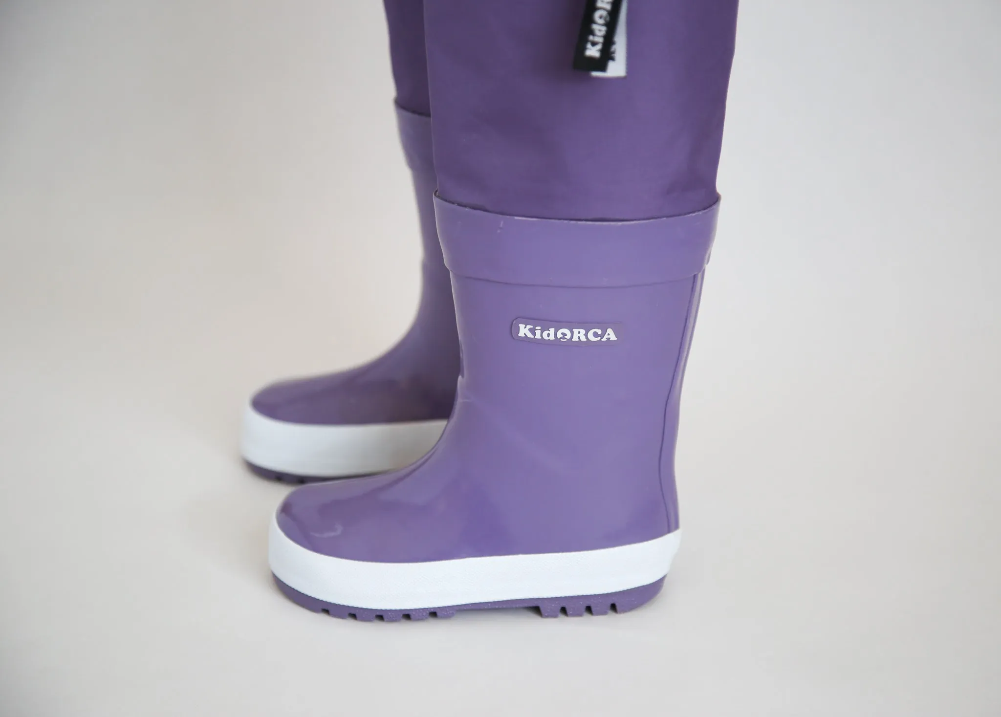 KidORCA Kids Rain Boots with Above Knee Waders _ Grape