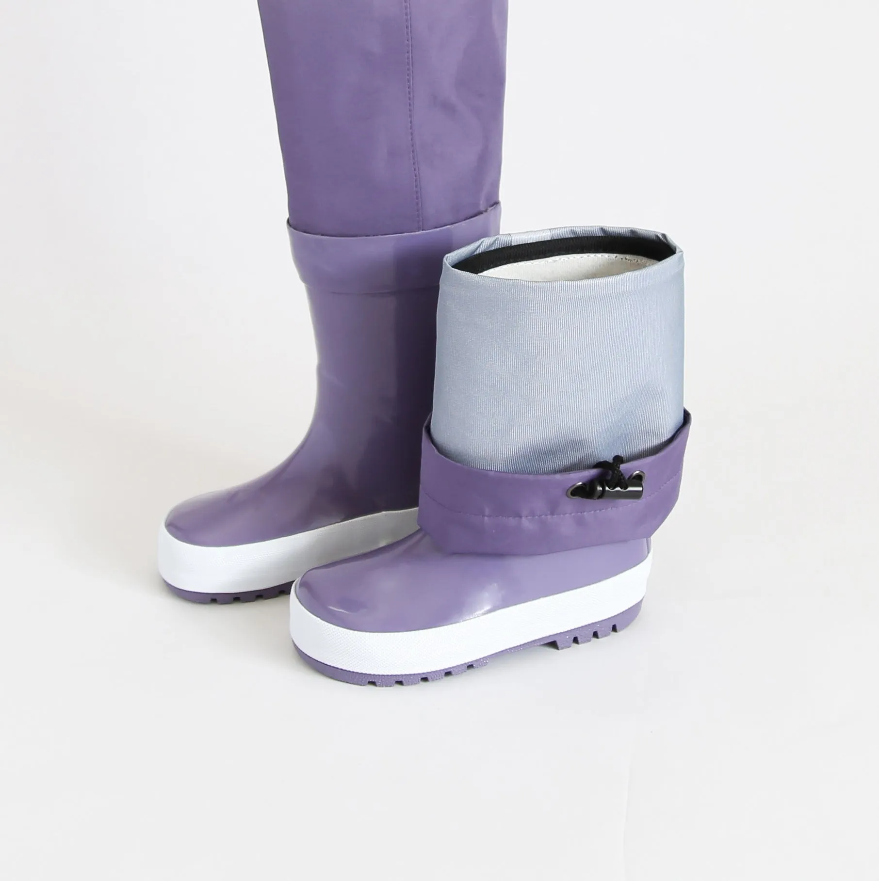 KidORCA Kids Rain Boots with Above Knee Waders _ Grape