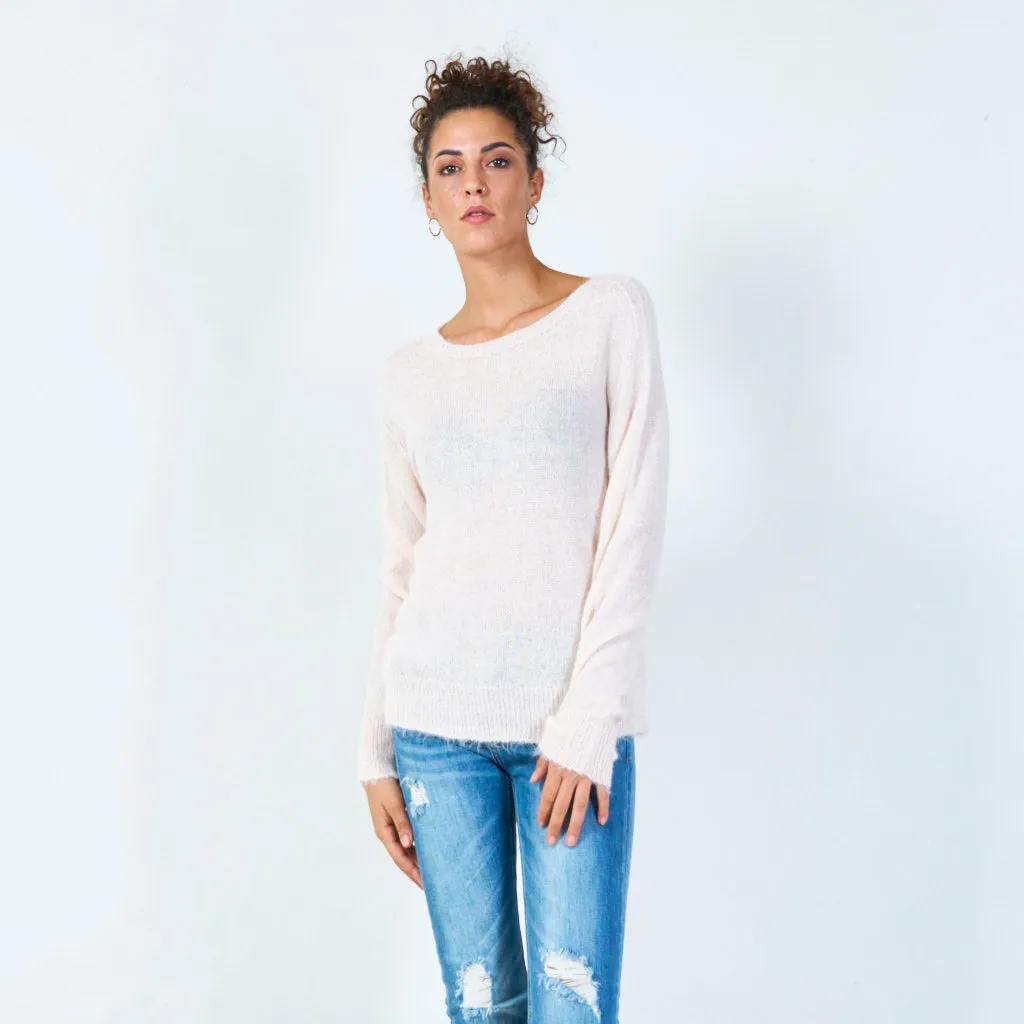 Lightweight basic crew neck sweater wholesale