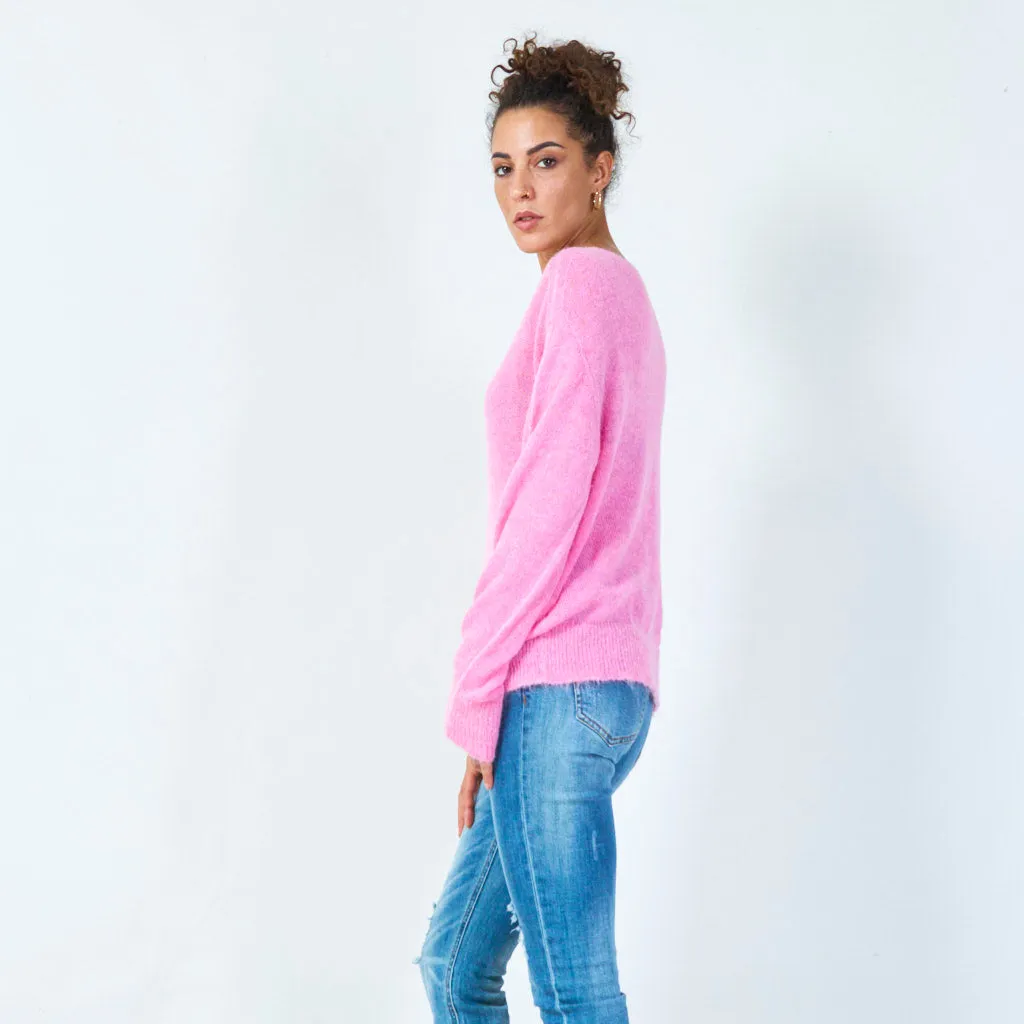 Lightweight basic crew neck sweater wholesale