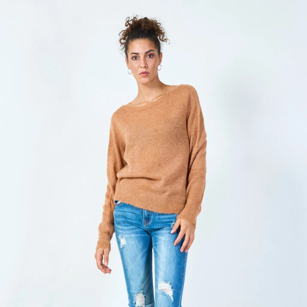 Lightweight basic crew neck sweater wholesale