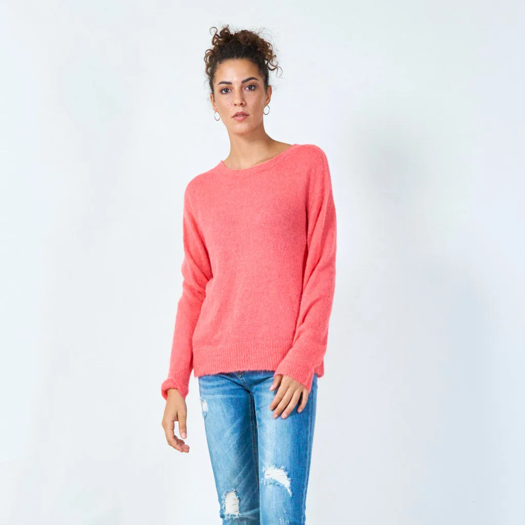 Lightweight basic crew neck sweater wholesale