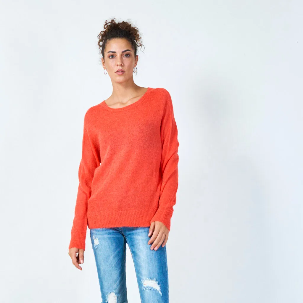 Lightweight basic crew neck sweater wholesale