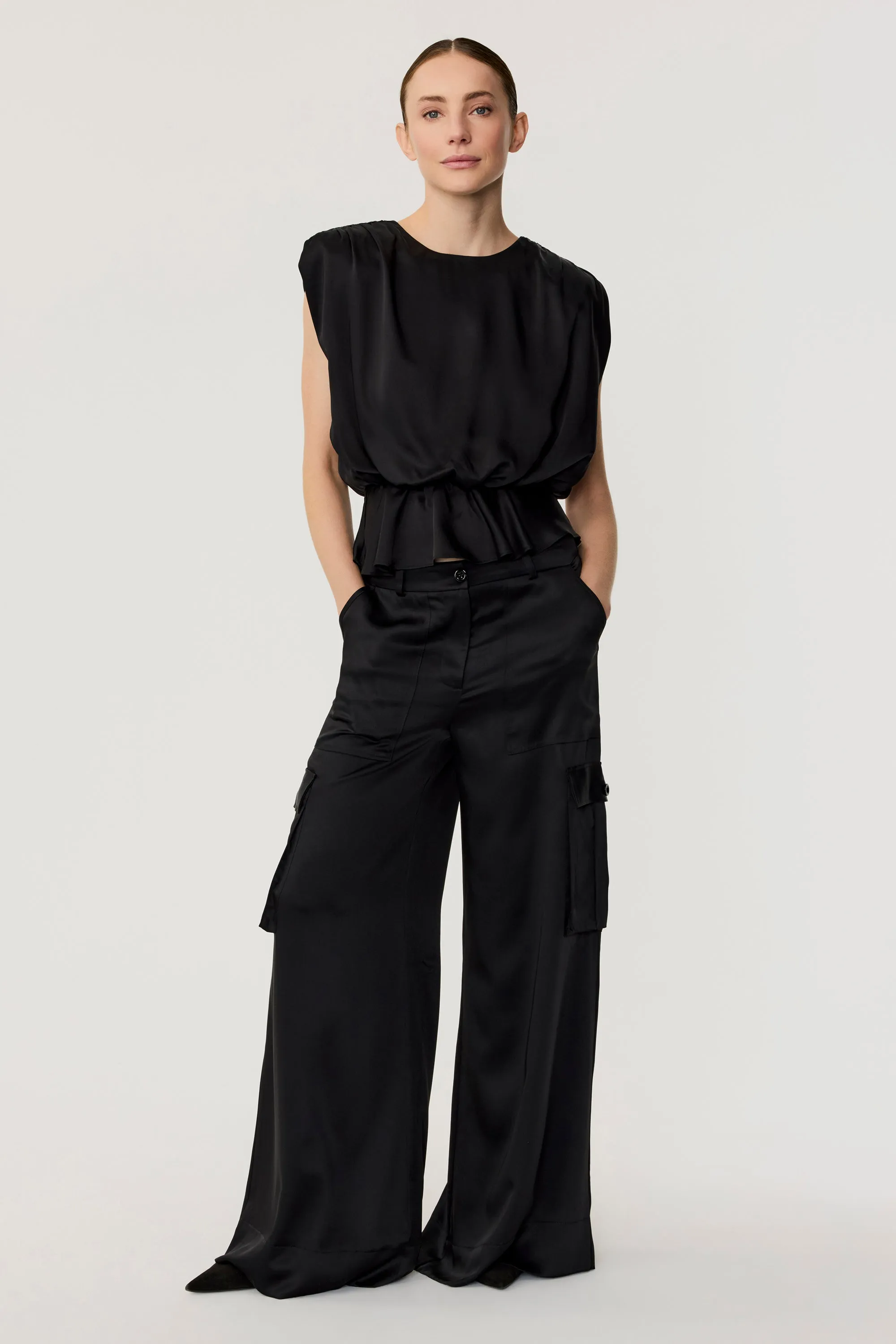 Maia Satin Cargo Pants