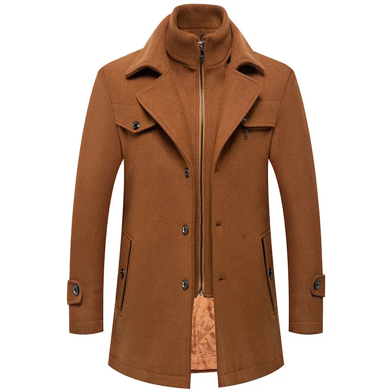 Men's British Double Layered Wool Blend Coat