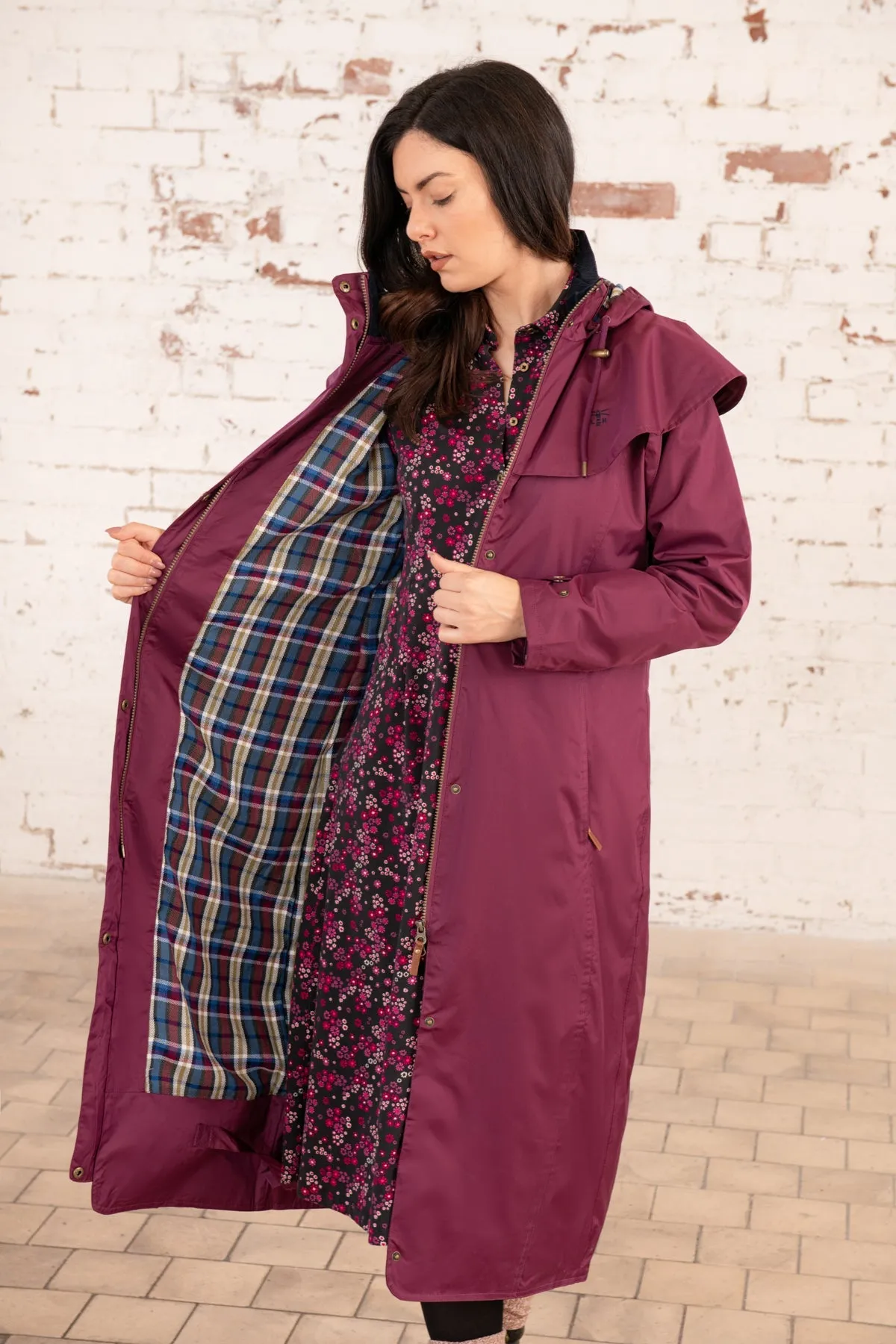 Outback Full Length Waterproof Raincoat - Plum