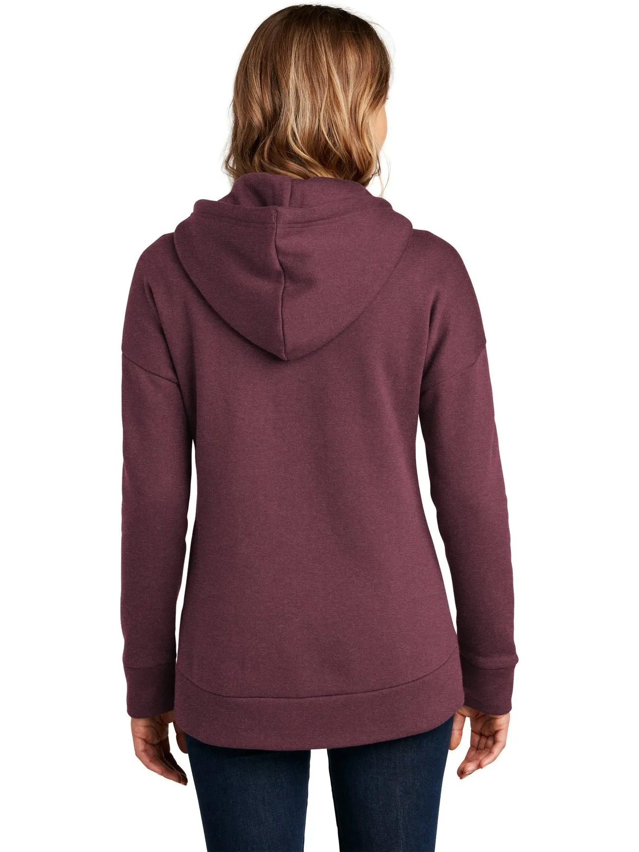 OUTLET-District Ladies Perfect Weight Fleece Drop Shoulder Full-Zip Hoodie