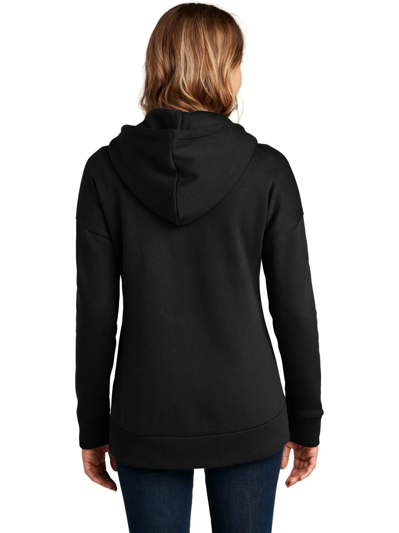 OUTLET-District Ladies Perfect Weight Fleece Drop Shoulder Full-Zip Hoodie