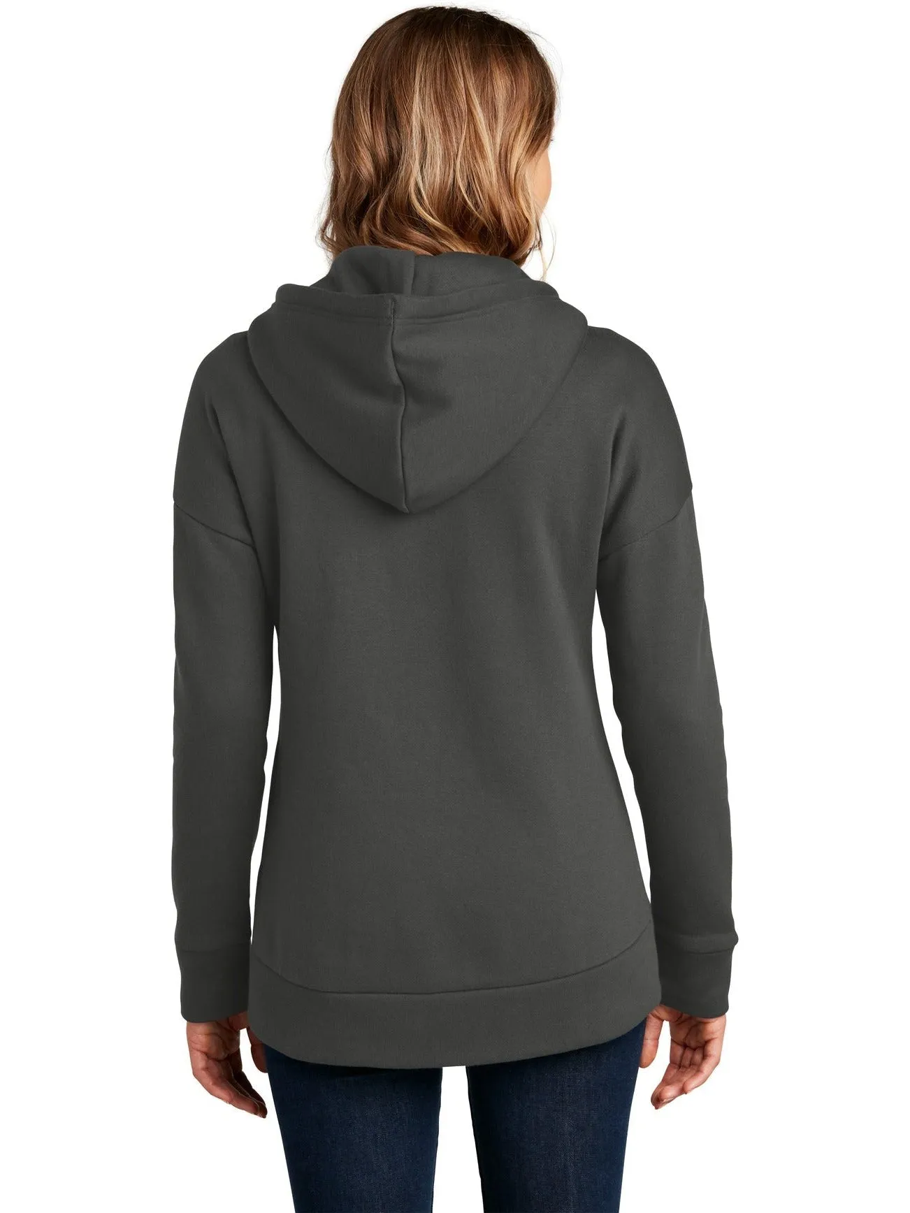 OUTLET-District Ladies Perfect Weight Fleece Drop Shoulder Full-Zip Hoodie