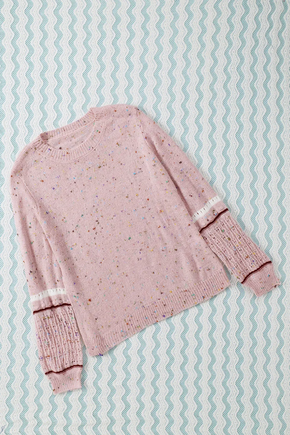 Pilling Detail Patterned Sleeve Sweater