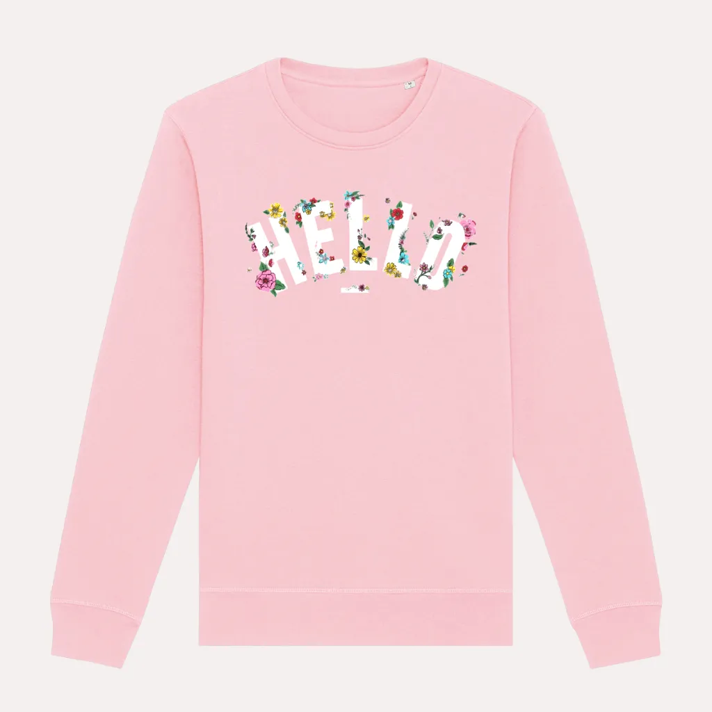 Pink Floral Hello Sweatshirt