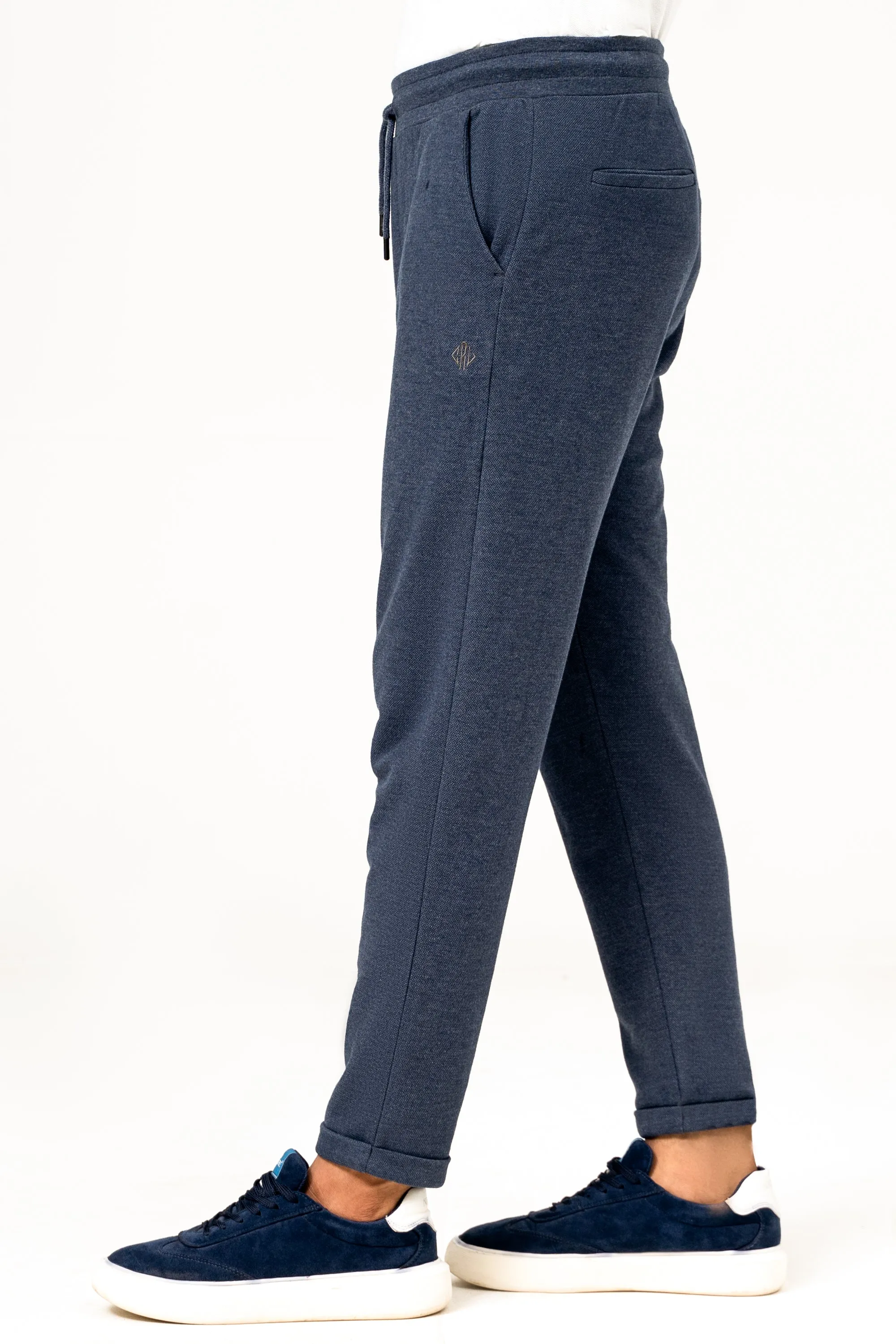 PIQUE JOGGER WAIST TROUSER INDIGO