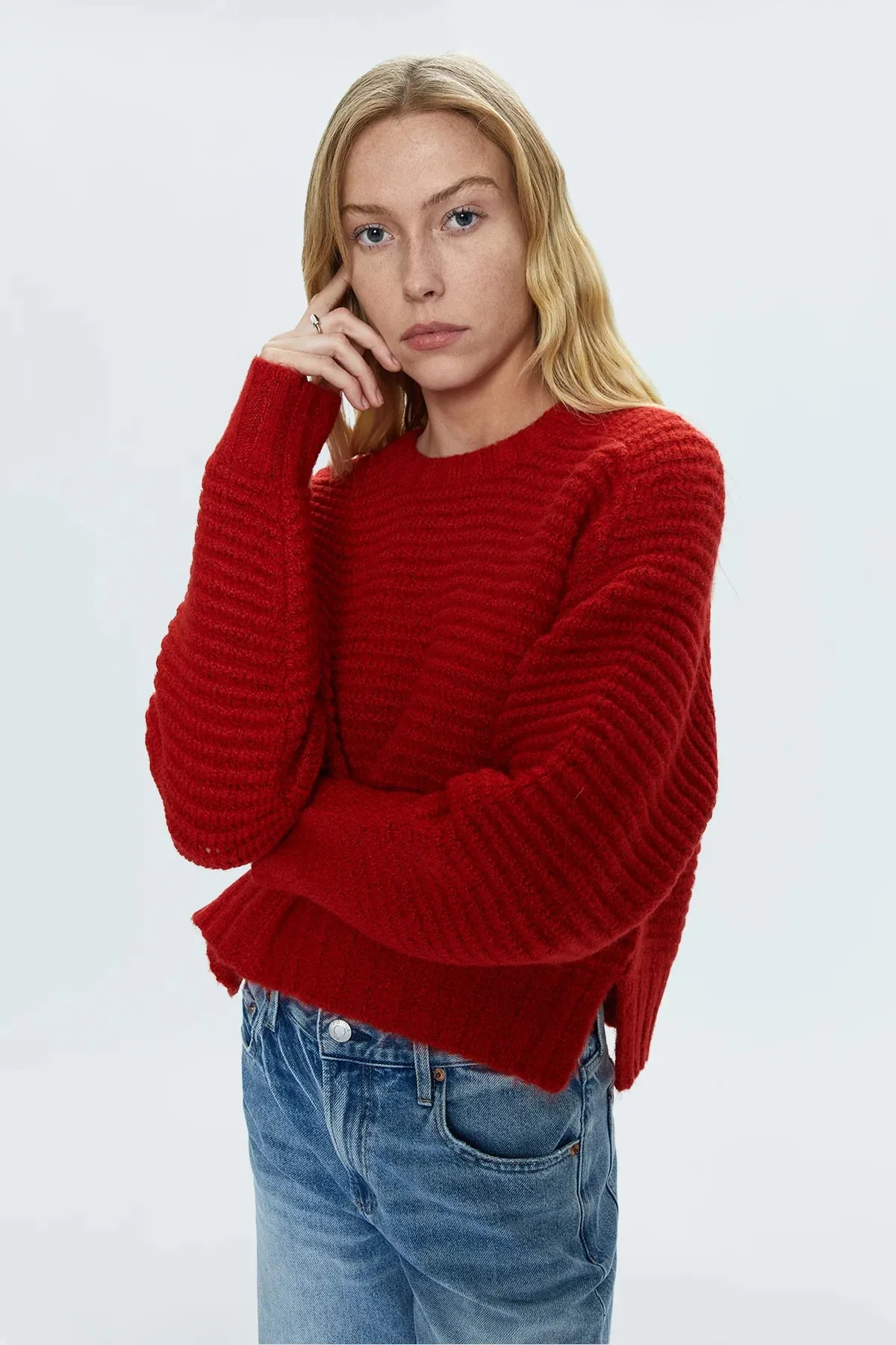 PIS Adina Everyday Sweater in Rouge Red