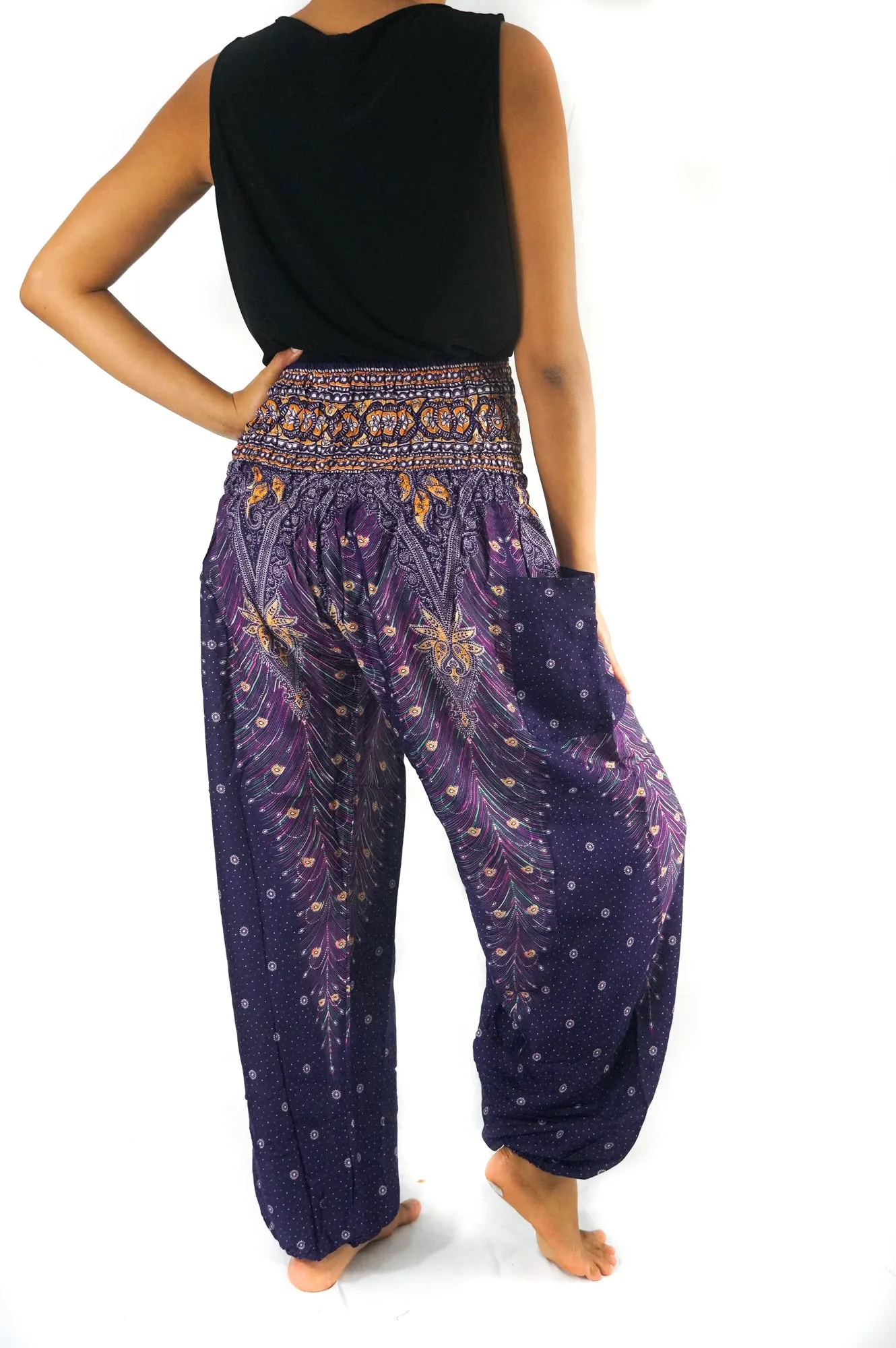 Purple PEACOCK Harem Pants