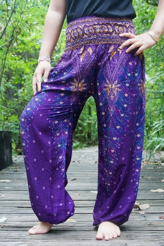 Purple PEACOCK Harem Pants