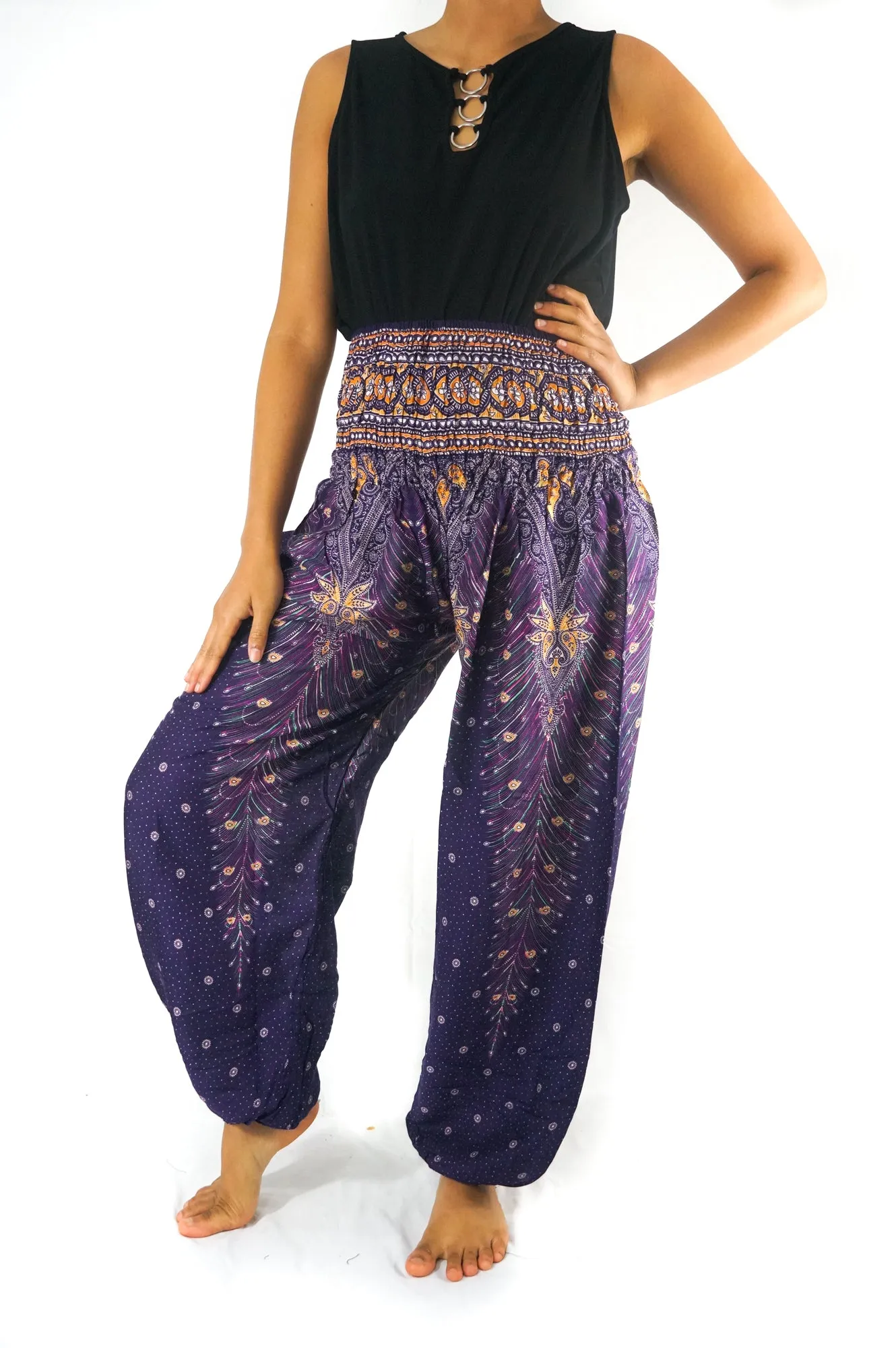 Purple PEACOCK Harem Pants